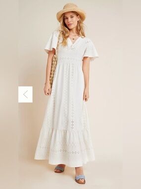 Anthropologie Maeve Rochelle Eyelet Maxi Dress - XS